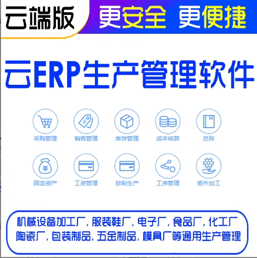 管家婆云ERP工贸T9生产管理系统T3委外加工T8计件工资进销存软件M