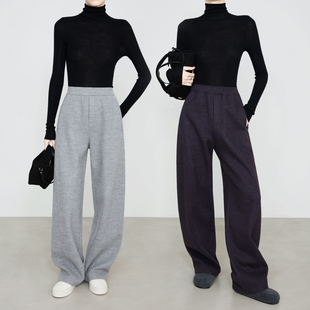 女2025秋冬毛呢裤 弧形香蕉裤 卫裤 休闲裤 7853 厚款 夏莫卡高端羊毛裤