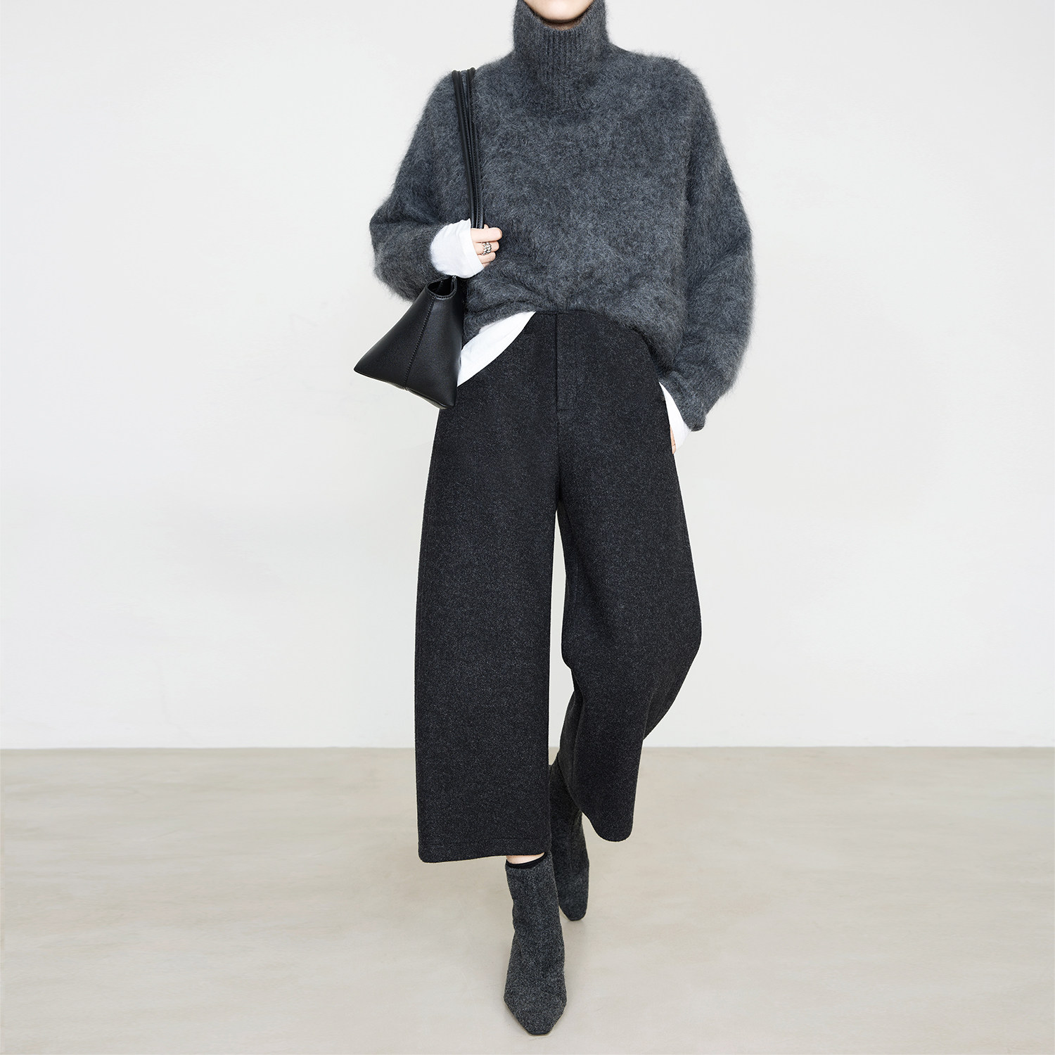 夏莫卡深灰毛呢裤显瘦休闲裤保暖简约直筒裤靴裤七分阔腿裤春7941,女装/女士精品,休闲裤,淘宝优惠券,粉丝福利购,淘宝优惠卷