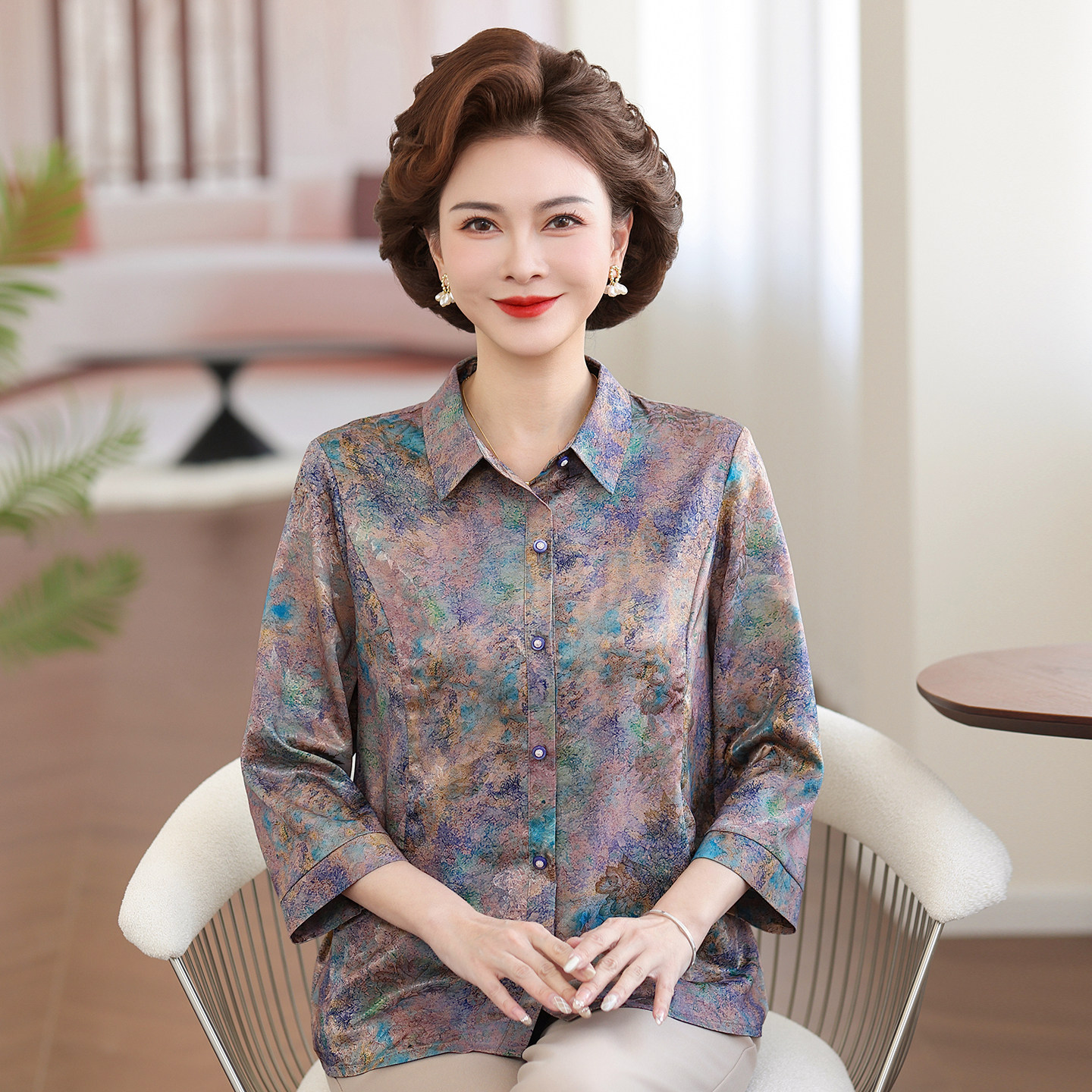 妈妈款新中式减龄套装
