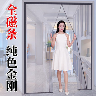 纱门防蚊门帘2025新款高档入户门家用全磁条免打孔金刚纱网纱窗门