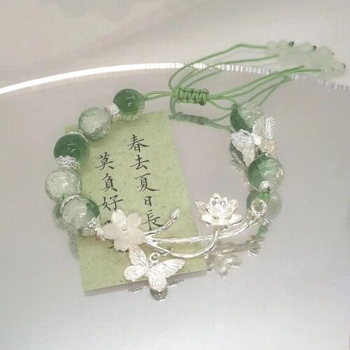 青青子衿新中式古风绿色清冷手链