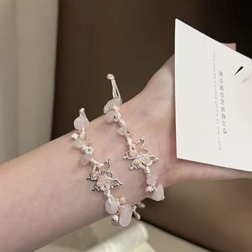 超仙繁花蝴蝶闺蜜手链甜美清新编织情侣手绳高颜值小众送女友手饰