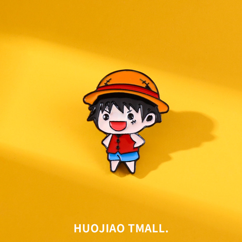 海贼王胸针ins潮日系可爱卡通路飞徽章情侣别针后援团背包饰品女