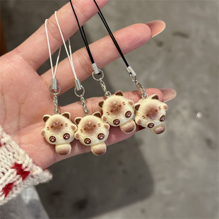 可爱炭烧暹罗猫挂件情侣百搭钥匙扣猫咪学生包包吊坠礼物男女挂饰