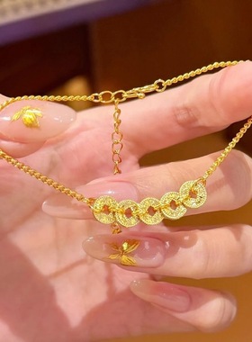 新中式碎冰冰五帝钱币手链女款轻奢小众精致高级感送女友手饰礼物