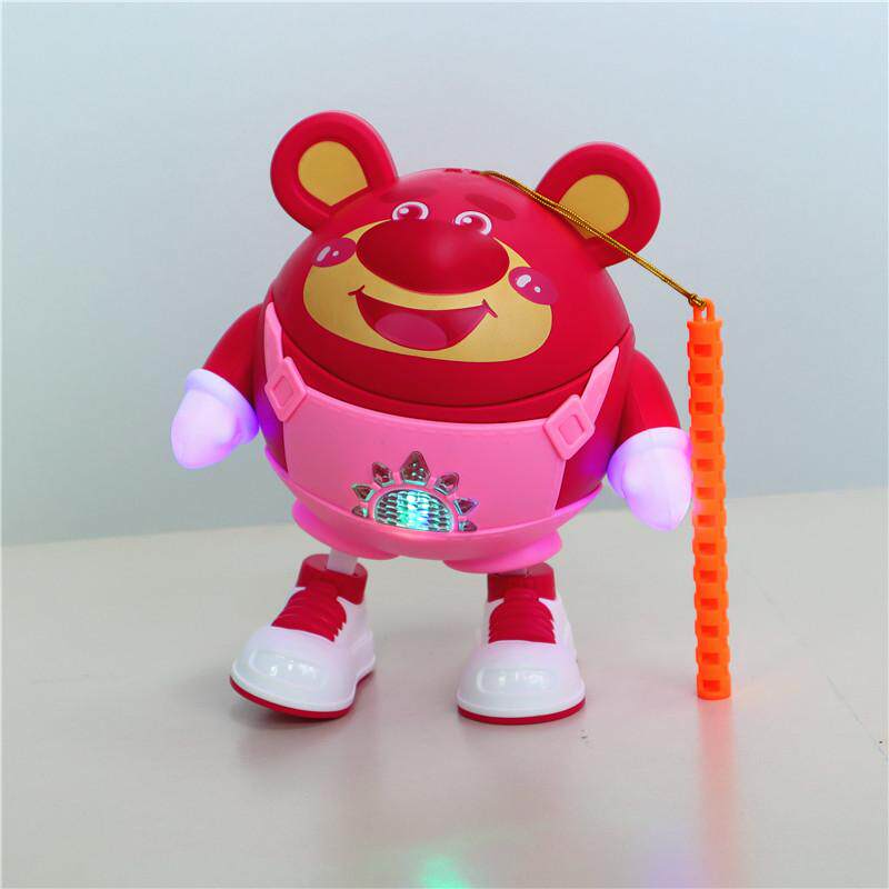 儿童手提灯笼发光音乐电动草莓熊女孩新年礼物中秋元宵节卡通花灯