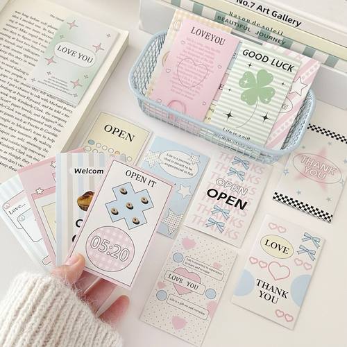 原创ins简约风爱心封口贴小票卡通少女手账素材出卡礼物包装贴纸飞机盒密封贴