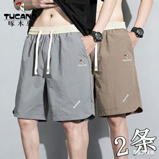 五分裤 冰丝运动短裤 跑步休闲裤 宽松薄款 子男 啄木鸟夏季 速干裤 男士