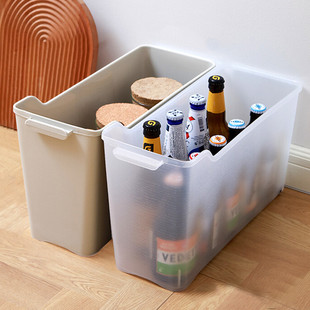 夹缝收纳箱窄长深带轮厨房杂物分类无盖整理置物筐缝隙塑料收纳盒