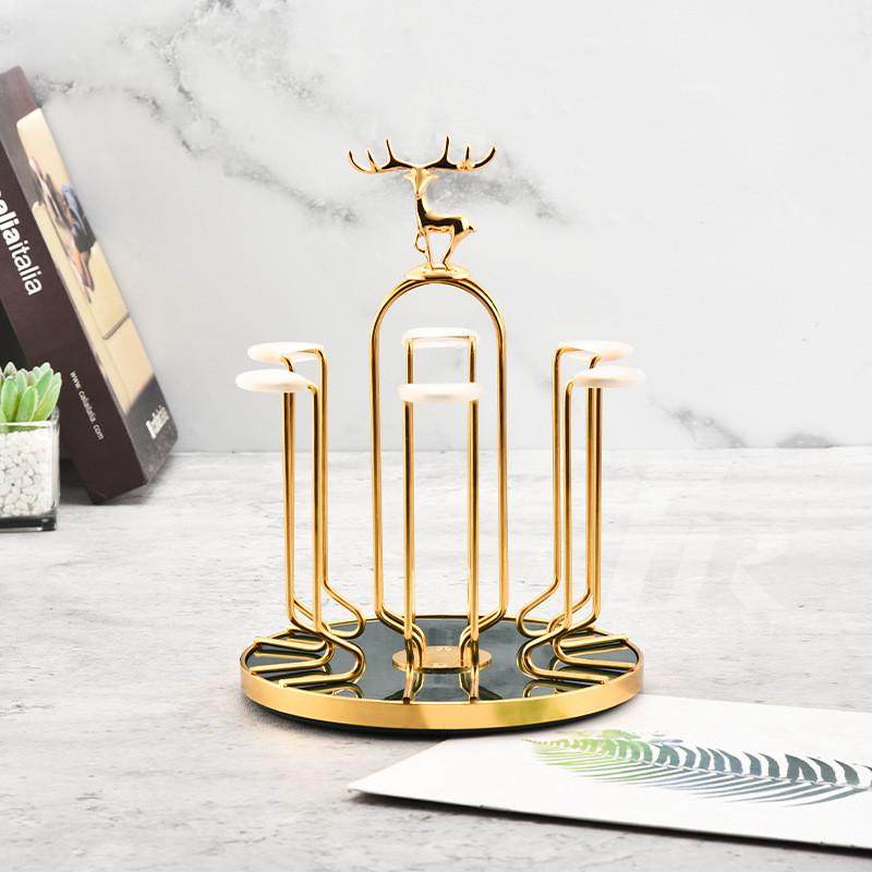 杯架杯子架轻奢麋鹿旋转玻璃水杯倒挂家用茶杯架子收纳置物架,家庭/个人清洁工具,杯架,淘宝优惠券,粉丝福利购,淘宝优惠卷