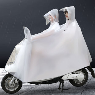 全身防暴雨 雨衣电动车2022新款 亲子母子双人骑行摩托雨披男女长款