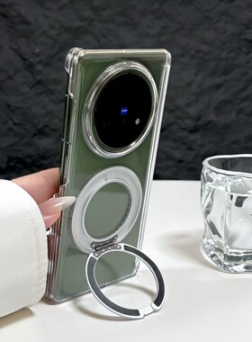 双中轴旋转支架透明壳适用vivoxfold5手机壳新款高级感xfold5折叠屏全包防摔外壳Xfold5男女简约超薄保护套