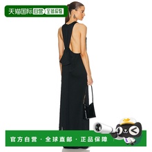 1h可退 香港直邮Saint Laurent 圣罗兰 女士 绉纱蝴蝶结连衣裙 77