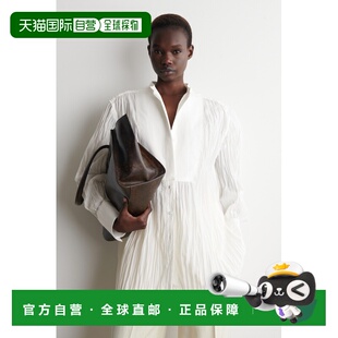 自营欧洲直邮COS 女士白色棉质褶皱胸襟衬衫