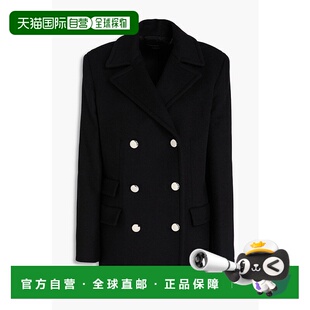 香港直邮THEORY 希尔瑞 女士 双排扣羊毛混纺毛毡大衣 O0901404BL