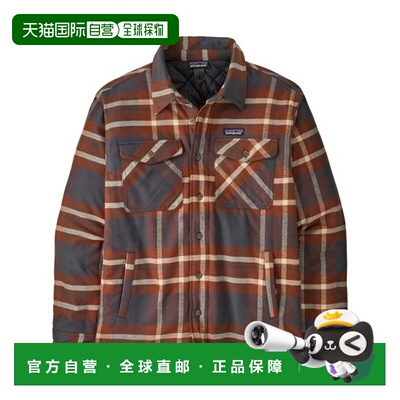 自营欧洲直邮PATAGONIA FJORD FLANNEL男士深灰色/棕红色棉质格纹