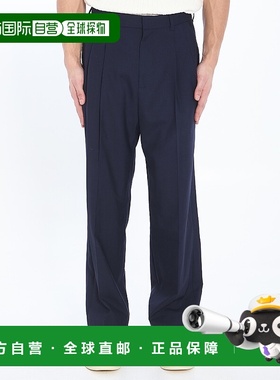 香港直邮Casablanca 男士 精细剪裁前打褶裤子 MPS25TR25701NAVY