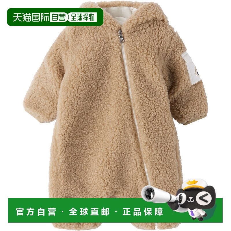 香港直邮moncler 男童 驼色贴花婴儿连体衣童装 K29518L0000989A3