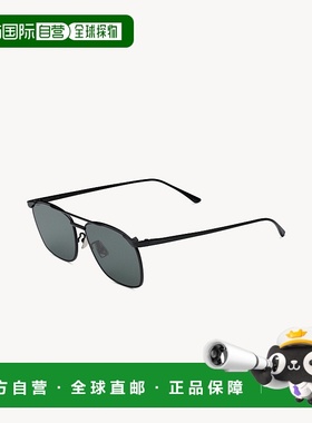 自营欧洲直邮YSL圣罗兰 SL 796半哑光黑/黑色金属方形太阳镜男女