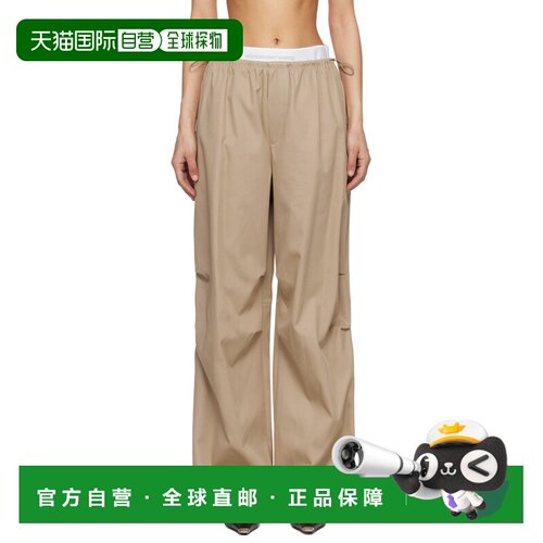 香港直邮Alexander Wang 亚历山大 王 女士 灰褐色 Logo Elastic