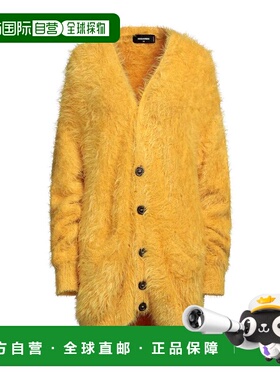 香港直邮Dsquared2 二次方 女士 针织开衫 yellow黄色 舒适时尚