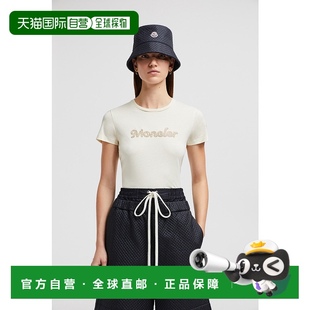 女士珠绣标识棉质T恤短袖 2025新品 针织 盟可睐 欧洲直邮MONCLER