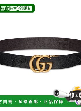 1h可退 香港直邮Gucci 古驰 男士 饰双G搭扣双面牛皮革腰带 62705