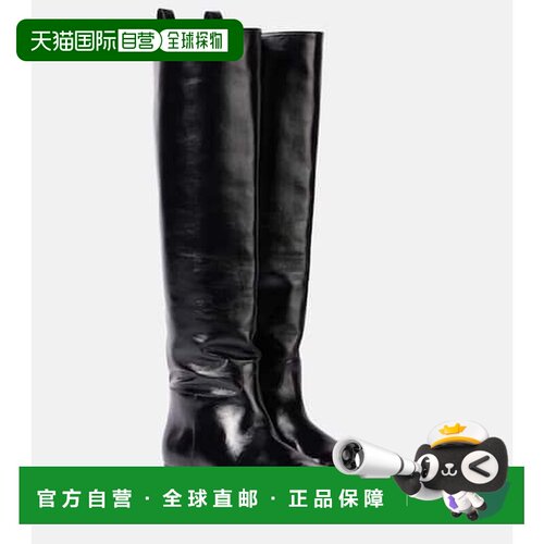 香港直邮KHAITE 女士 Colt 皮质及膝靴子 black黑【付后1h可退】