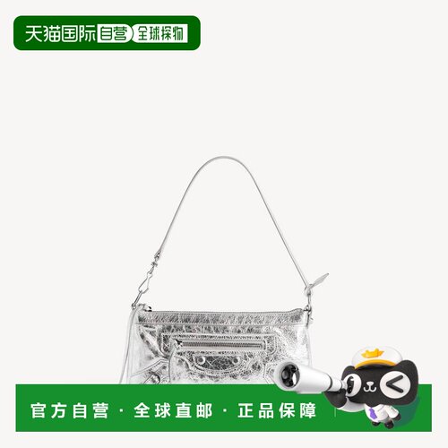 自营欧洲直邮Balenciaga巴黎世家 LE CITY女士银色皮革肩背包钱包