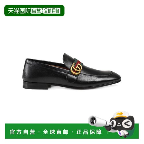 自营1h可退 Gucci 黑色GG Web商务休闲鞋 428609D3VN0一脚蹬