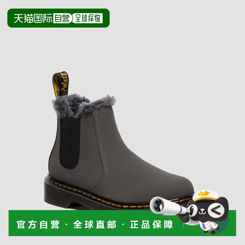 欧洲直邮DrMartens马丁大夫 2976 Leonore儿童皮革加绒切尔西靴