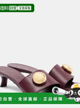 1h可退 香港直邮LOEWE 罗意威 女士 Anagram 皮质凉拖 red红色 舒