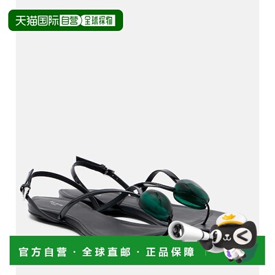 1h可退 香港直邮alaia 女士 精饰漆皮人字拖 black黑色 舒适时尚