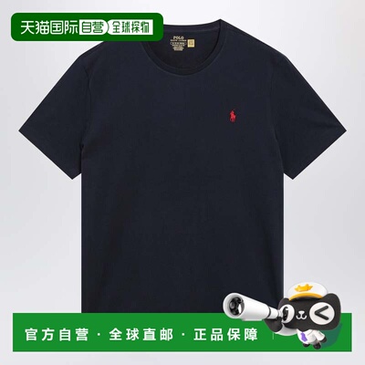 香港直邮Polo Ralph Lauren Polo 拉夫 劳伦 男士 Custom 蓝色棉T