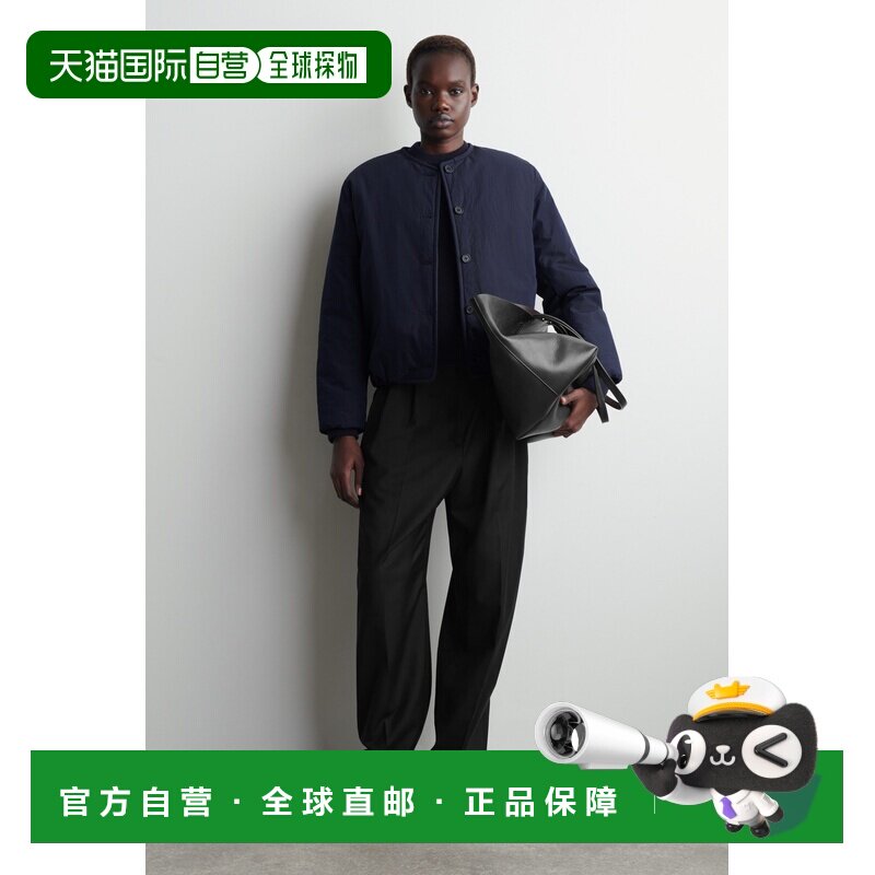 自营欧洲直邮COS 女士蓝色棉质轻薄棉服
