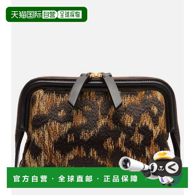 1h可退 香港直邮Etro 艾特罗 女士 Doc 皮革饰边拉菲草质感手包