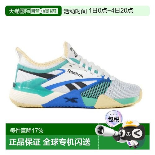 香港直邮Reebok女子Nano Court White/Unleashed Green球场训练鞋