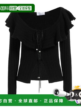 1h可退 香港直邮Blumarine 蓝色情人 女士 针织开衫 black黑色 舒