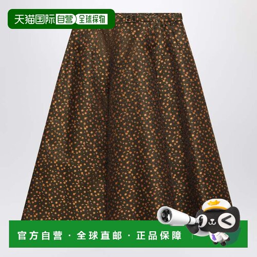 香港直邮Prada 普拉达 女士 军装风绿色花朵半身裙 P199IHOOO6258