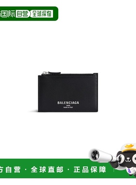 自营欧洲直邮Balenciaga巴黎世家 Credit男士黑色logo标识大号钱