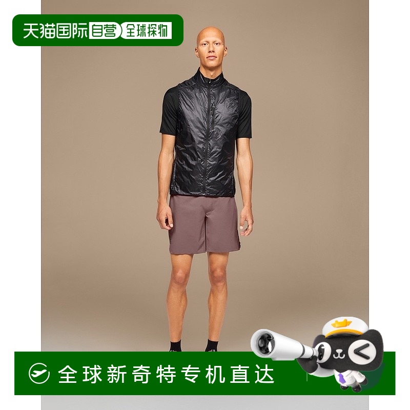 欧洲直邮On昂跑Weather系列男士黑色再生聚酯反光设计拉链马甲