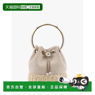 精美拉菲草编织帆布水桶包 香港直邮Jimmy 女士 周仰杰 BONB Choo