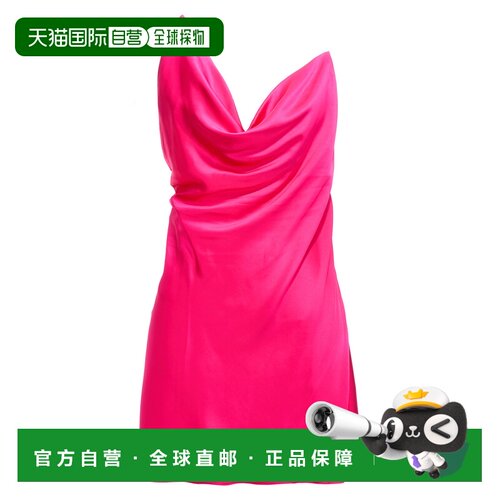 1h可退 香港直邮Y PROJECT 女士 缎面连衣裙 WDRESS105S24FUSCHIA