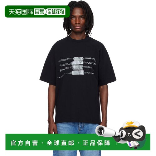 香港直邮Alexander Wang 亚历山大 王 男士 黑色 Oversized Graph