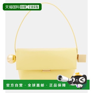 香港直邮Jacquemus 皮革肩包 女士 Carre yellow黄色 Rond 1h可退
