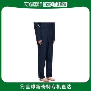 香港直邮Sunspel MTRS5501NAVY9 海军蓝徽标松紧腰睡裤