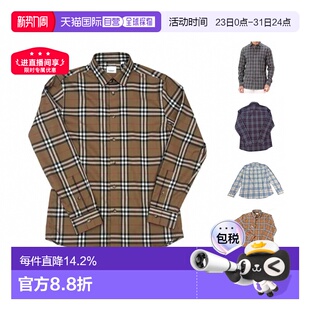 新款 欧洲直邮自营Burberry博柏利男士 春季 衬衫 格纹单排扣长袖