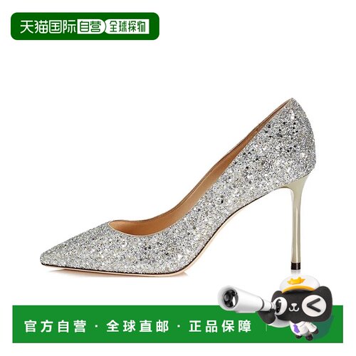 自营 JIMMY CHOO ROMY85香槟闪粉皮革细跟高跟鞋婚鞋