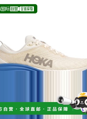 自营欧洲直邮HOKA GAVIOTA男士米白色/蓝色网布缓震跑鞋